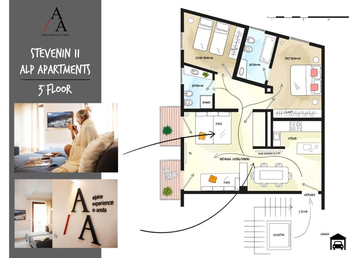 Alp Apartments Ski & Bike - Stevenin11 อาออสตา ภายนอก รูปภาพ